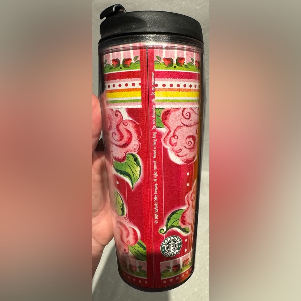 Starbucks Barista Red Rose 2002 Hot Cold Cup Tumblers 16 oz with Lid - Picture 7 of 8